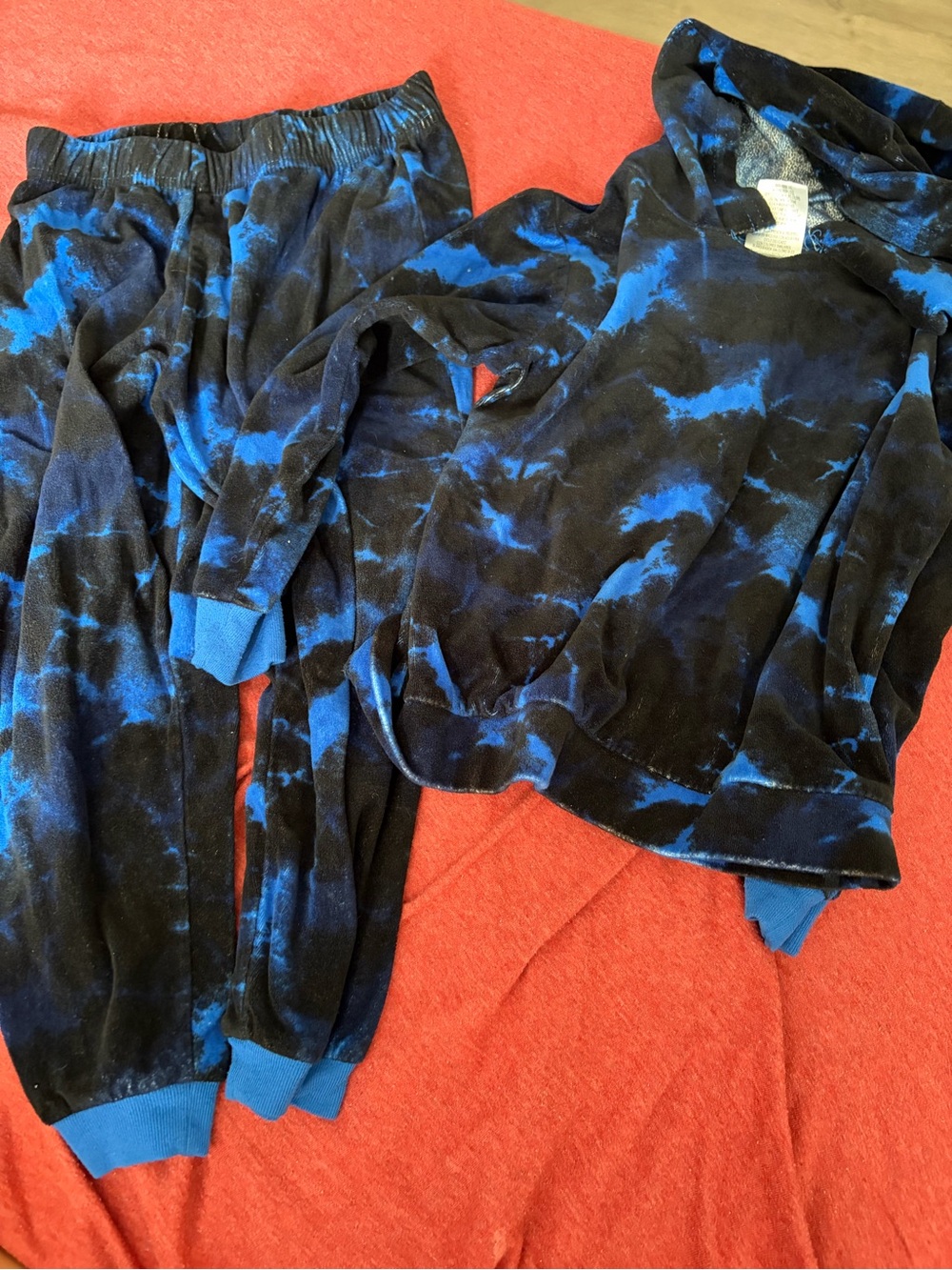 Black and blue tye dye pajamas